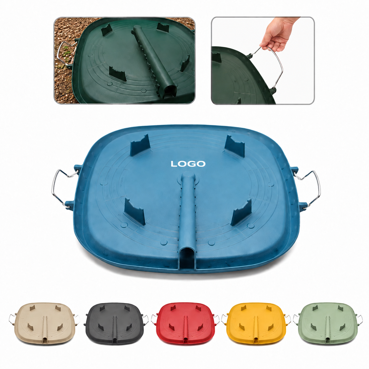 Durable Square Alloy Griddle Plate with Integrated Support Feet