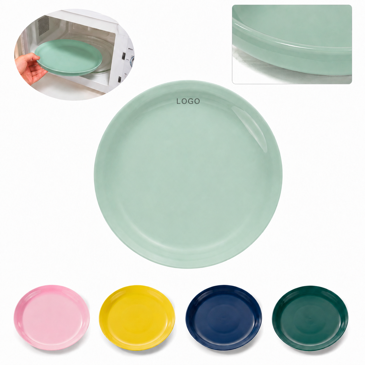 8-Inch Polished Stoneware Round Dinner Plate