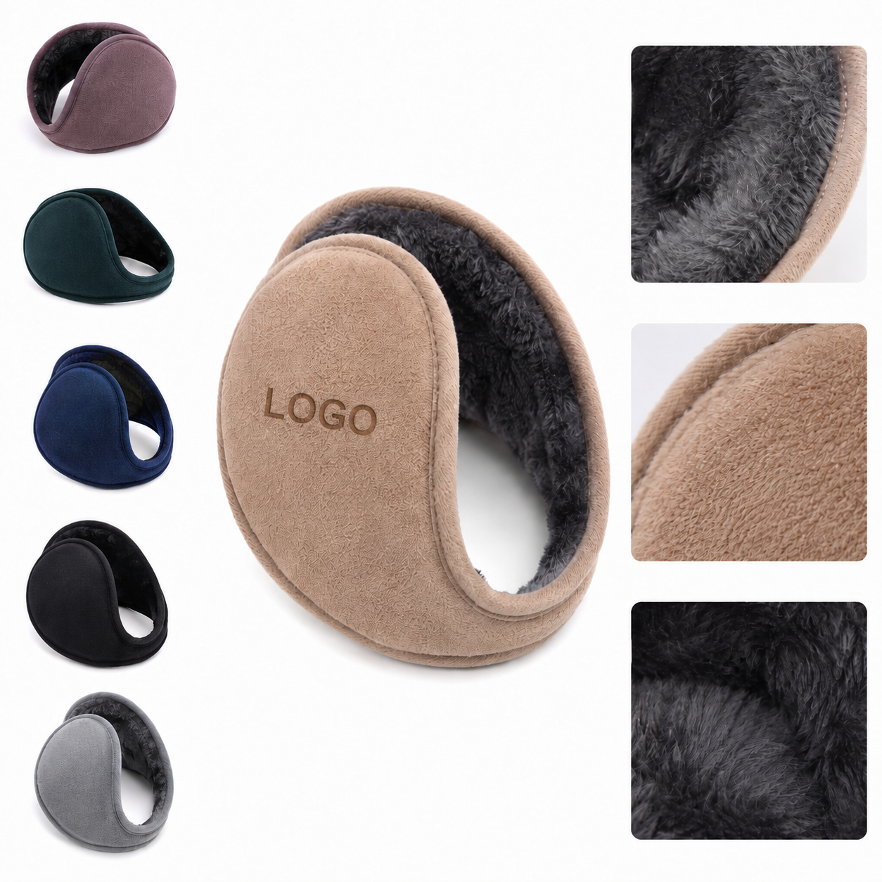 Foldable Wrap-Around Winter Ear Warmers - Plush Fleece Lined