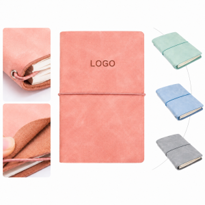 Refillable Synthetic Leather Executive Journal with Wrap Closure