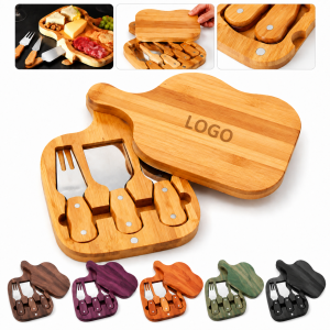 Contoured Acacia Wood Charcuterie Set with Integrated Tool Storage