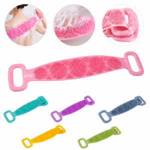 Dual-Textured Silicone Back Scrubber with Integrated Handles