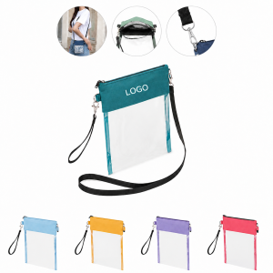 Stadium-Ready Clear Crossbody Bag with Adjustable Shoulder Strap