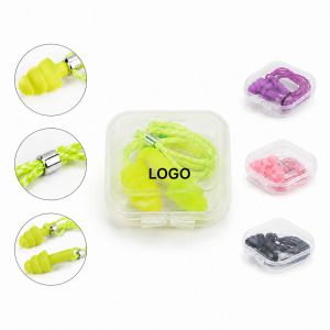 Triple-Flange Corded Silicone Earplugs with Protective Travel Case