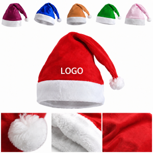 Multi-Color Plush Holiday Cap with Faux Fur Trim