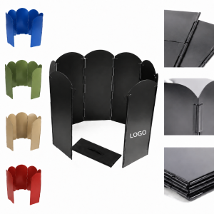 Heavy-Duty Folding Outdoor Stove Windshield in Galvanized Steel